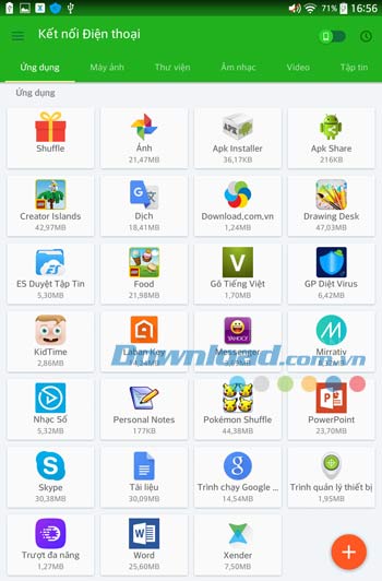 Giao diện ứng dụng Xender Giao diện ứng dụng Xender