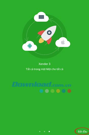 Giao diện khởi động ứng dụng Xender Giao diện khởi động ứng dụng Xender