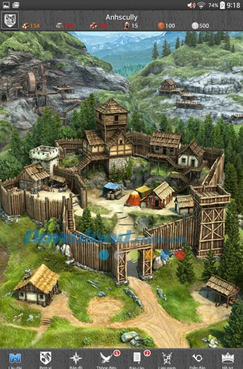 Tòa lâu đài của người chơi trong Lords & Knights 