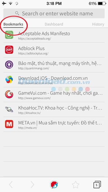 Quản lý dấu trang