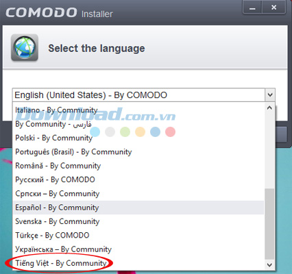 Comodo Antivirus hỗ trợ tiếng Việt