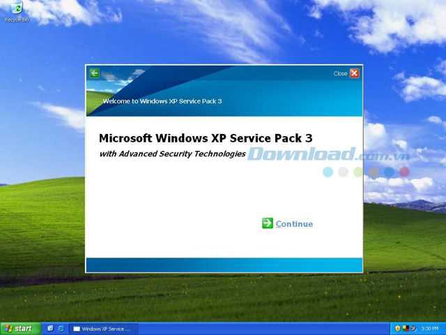 Màn hình của Windows XP SP3