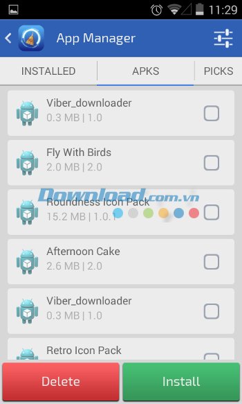 Tính năng quản lý ứng dụng của Mobile Optimizer & Cleaner