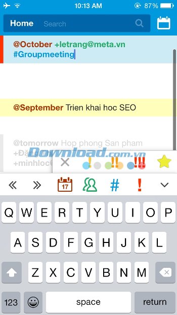 Tạo event theo lịch, tag người dùng, hashtag