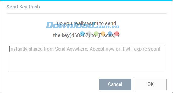 Gửi dãy kí tự cho thiết bị với Send Anywhere
