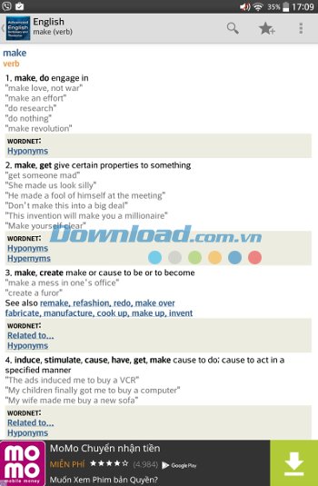 Tra cứu dễ dàng với Advanced English & Thesaurus
