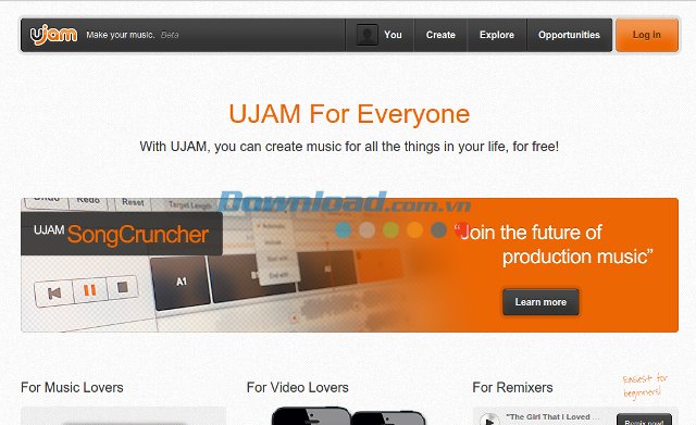 Giao diện website UJAM