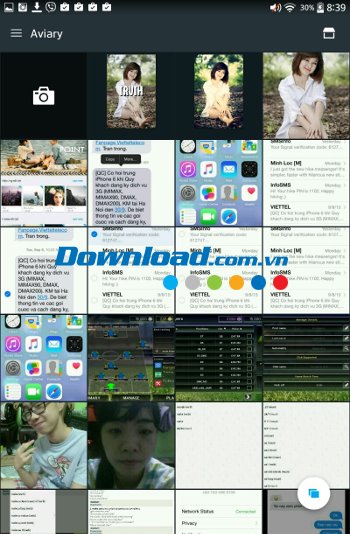 Giao diện ứng dụng Photo Editor by Aviary 