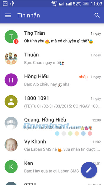 Danh sách tin nhắn