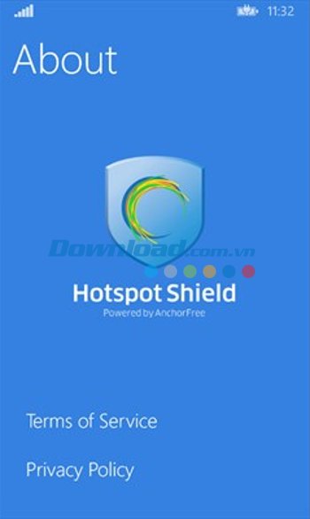 Giao diện ứng dụng Hotspot Shield Free VPN 