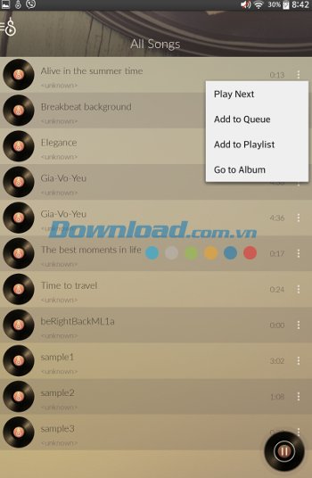 Solo Music Player phát nhạc theo playlist