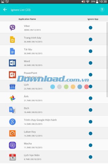 Systweak Android Cleaner hỗ trợ danh sách Ignore List 