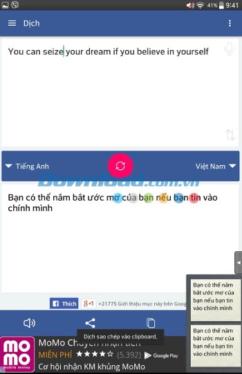 Translator hỗ trợ dịch Anh - Việt 