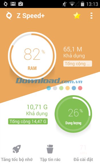 Giao diện ứng dụng Z Speed + 