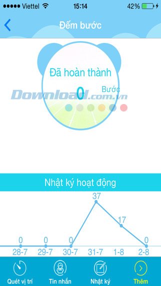 Chức năng đếm bước giúp đo quãng đường bé đi hàng ngày
