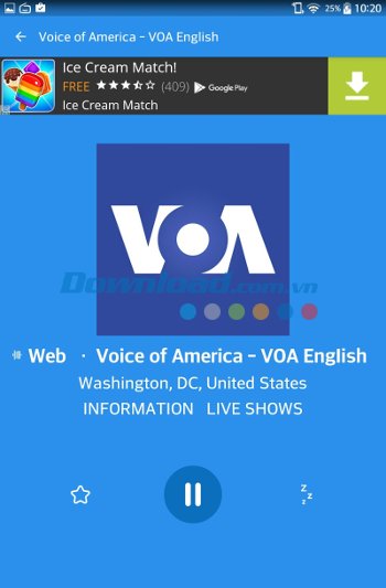 Giao diện phát radio của Simple Radio