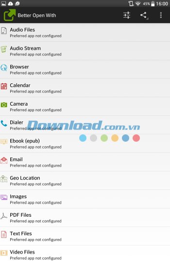 Giao diện ứng dụng Better Open With 