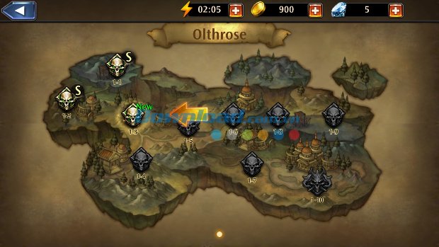 Bản đồ game Eternity Warriors 4