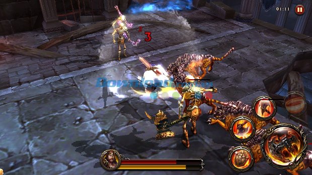 Chiến đấu với nhiều loại quái vật