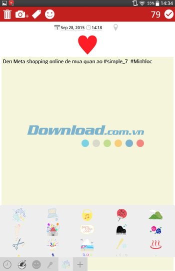 Các công cụ viết nhật ký của Moment Diary