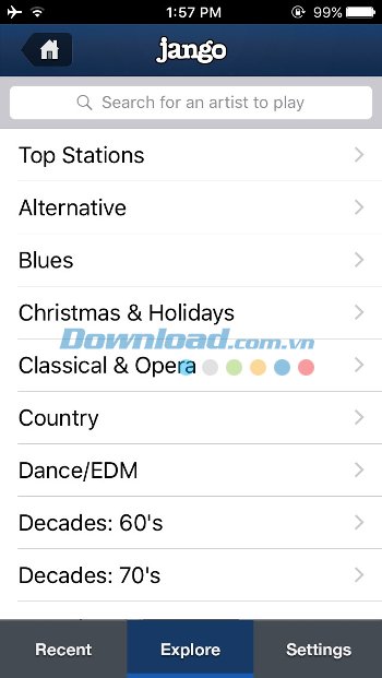 Khám phá kênh âm nhạc Jango Khám phá kênh âm nhạc Jango