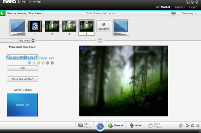 Slideshow trong Nero 2016 Platinum