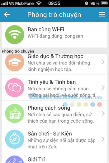 Phòng trò chuyện Zalo