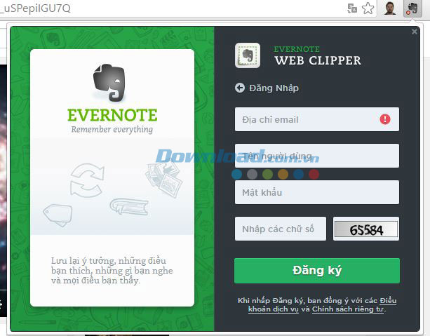 Đăng kí tài khoản