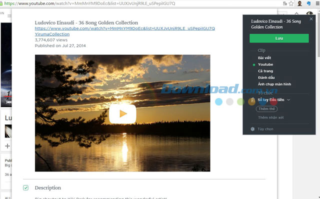 Lưu nội dung web với Evernote Web Clipper