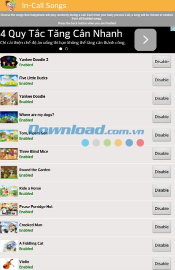 Danh sách các bài hát trong Baby Phone Games Danh sách các bài hát trong Baby Phone Games