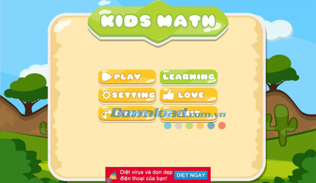 Giao diện ứng dụng Kids Math Giao diện ứng dụng Kids Math