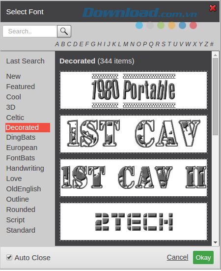 Định dạng font chữ 