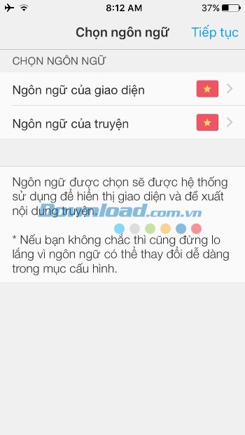 Chọn ngôn ngữ