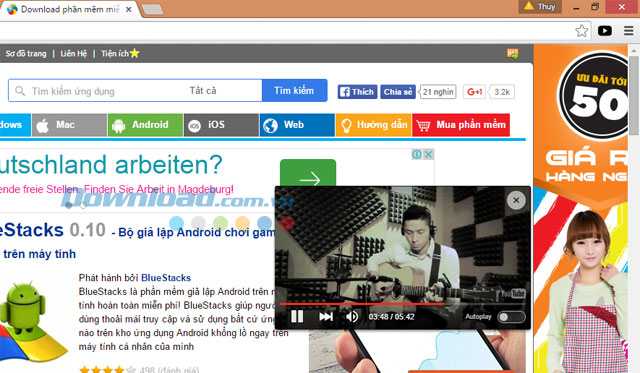 YouTube tiếp tục phát khi đã chuyển thẻ tab