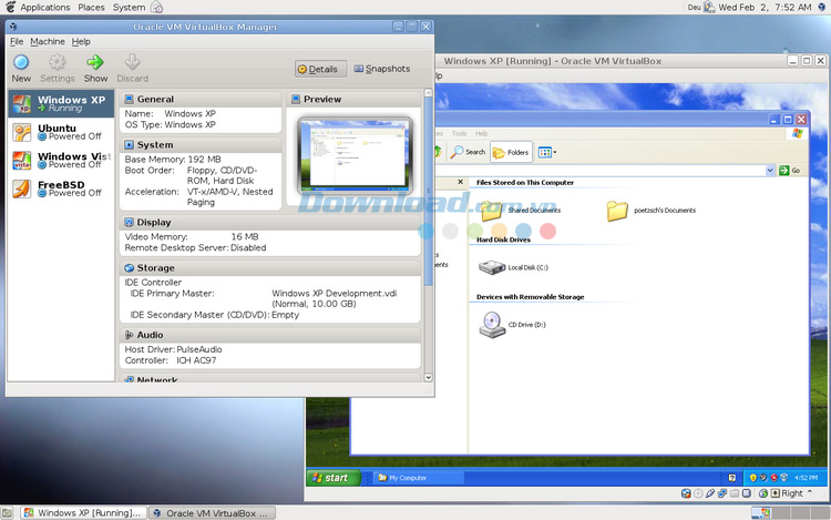 Chạy Windows XP trên Gnome