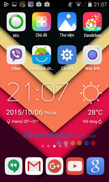 Thay đổi vị trí widget với GO Launcher Z (GO Launcher EX) 