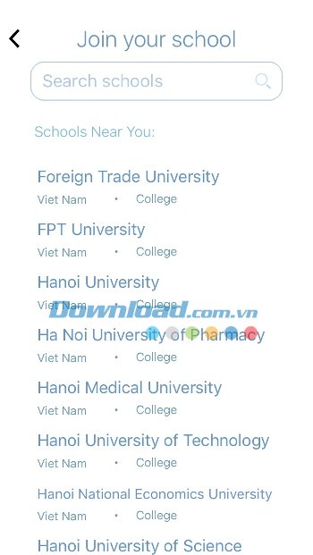 Chọn trường học gần bạn