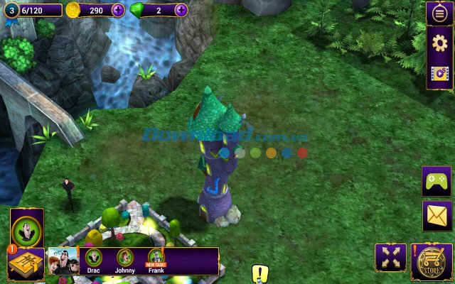 Giao diện chính của game Hotel Transylvania 2 Giao diện chính của game Hotel Transylvania 2