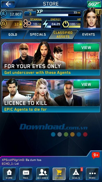 Hệ thống cửa hàng trong game James Bond: World of Espionage 