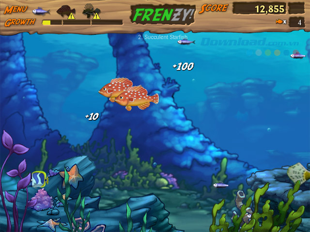 Giao diện game cá lớn nuốt cá bé