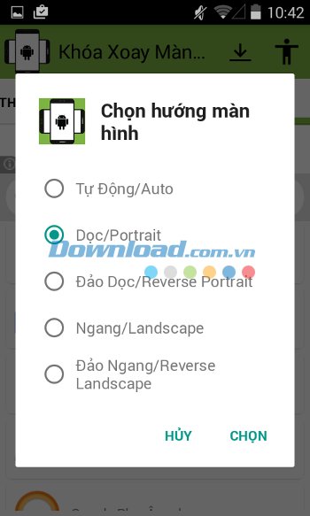 Các hướng xoay màn hình trong Screen Rotation Controller cho Android Các hướng xoay màn hình trong Screen Rotation Controller cho Android