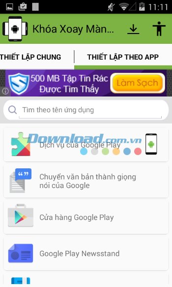 Xoay ứng dụng với Screen Rotation Controller cho Android Xoay ứng dụng với Screen Rotation Controller cho Android