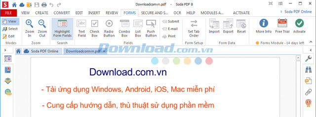 Tạo biểu mẫu PDF