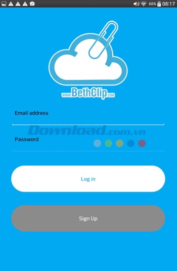 Giao diện ứng dụng BethClip for Android