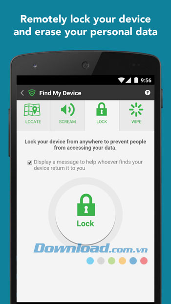 Tính năng điều khiển từ xa của Lookout Security & Antivirus cho Android