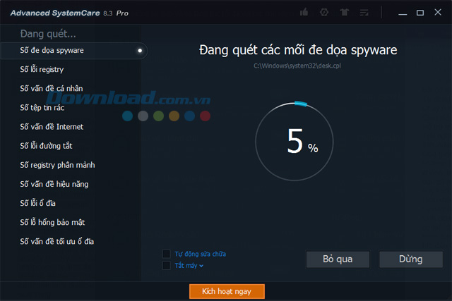 Quét các mối đe dọa