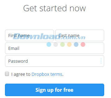 Đăng ký tài khoản Dropbox