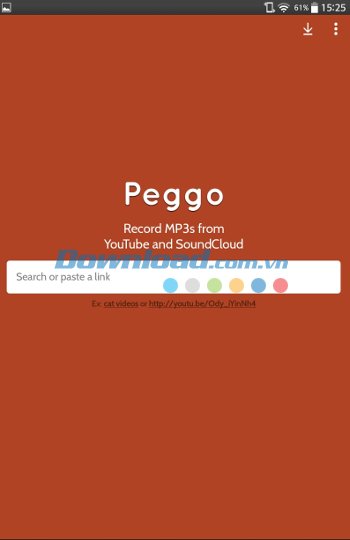 Giao diện ứng dụng Peggo cho Android 