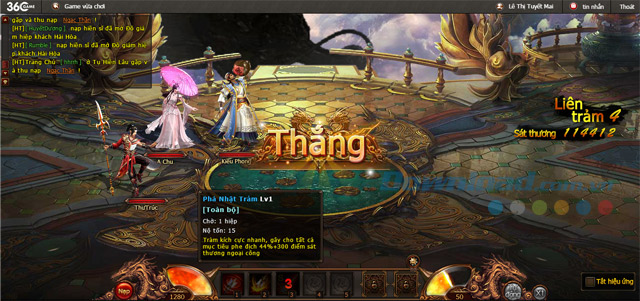 Giao diện chơi game Thiên Long Bát Bộ 