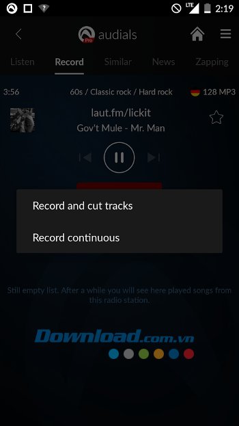 Ghi âm bài hát dễ dàng với Audials Radio cho Android